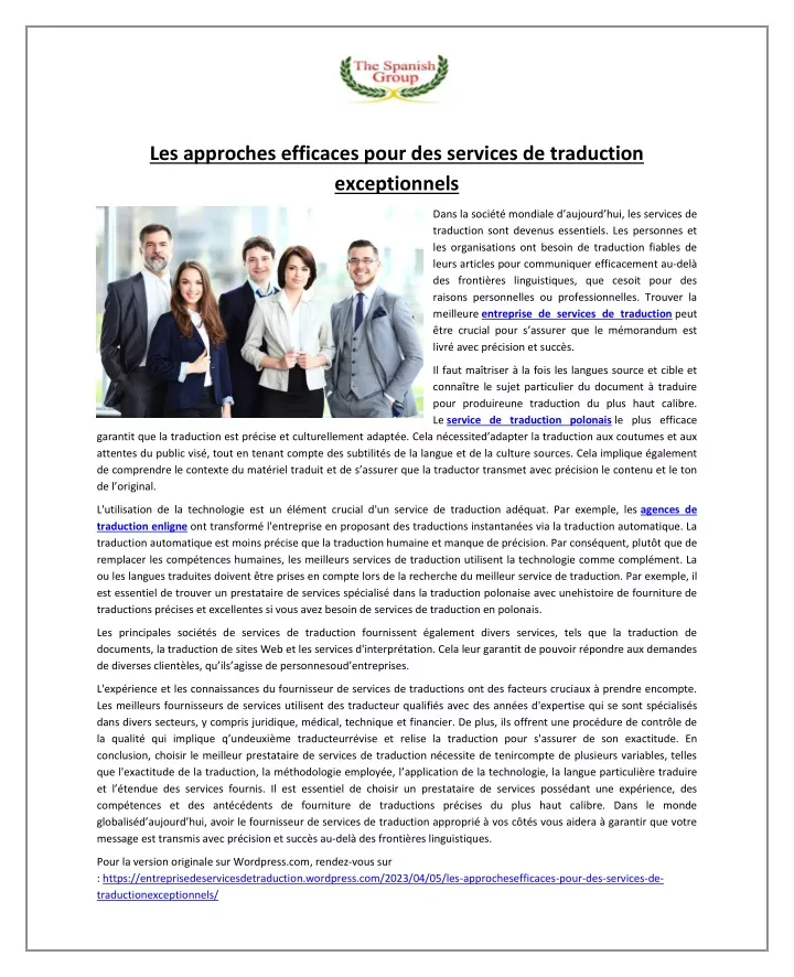 les approches efficaces pour des services