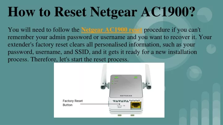 how to reset netgear ac1900