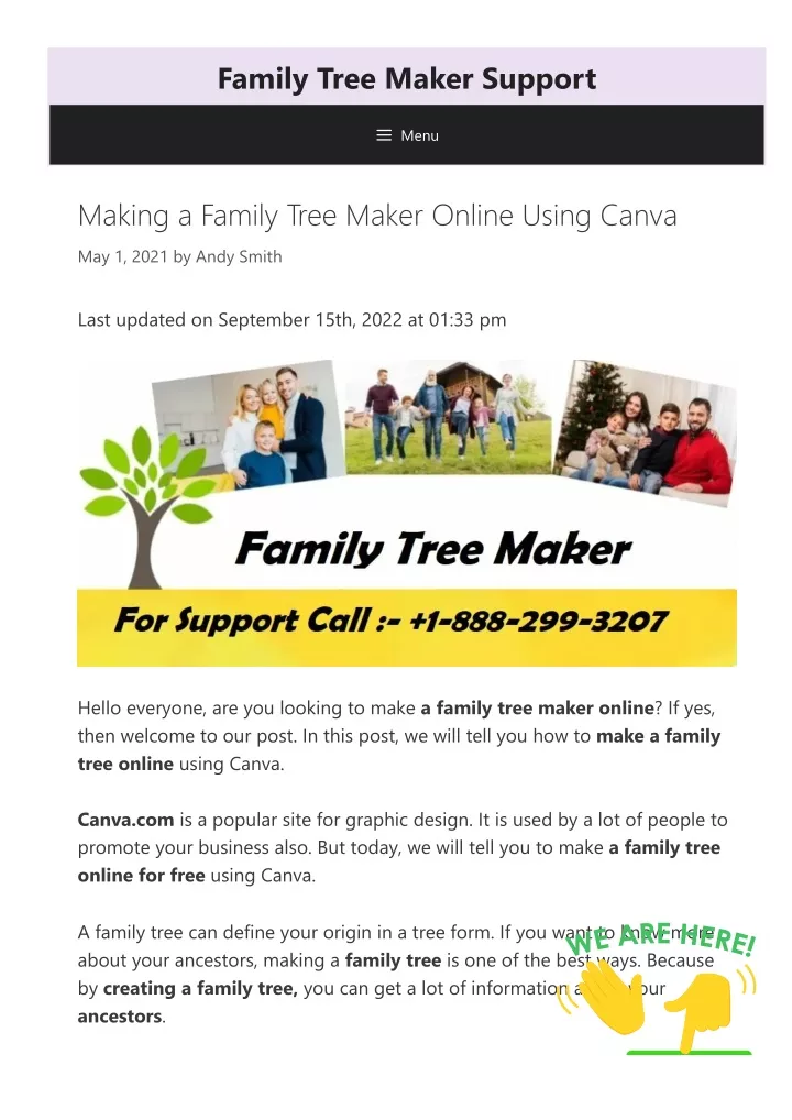 family tree maker support