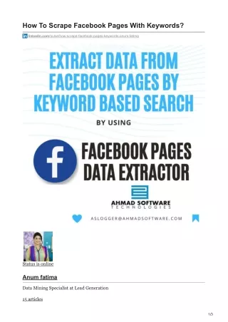 How To Scrape Facebook Pages With Keywords