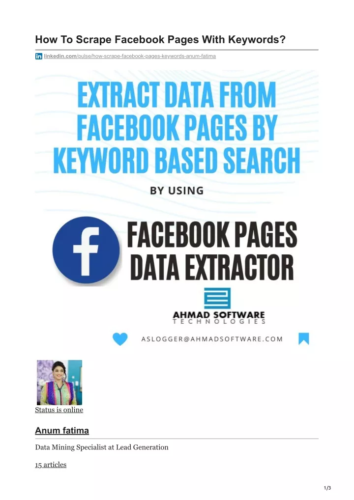 how to scrape facebook pages with keywords