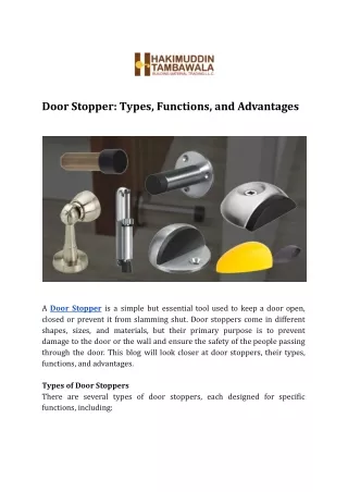 Door Stopper: Types, Functions, and Advantages