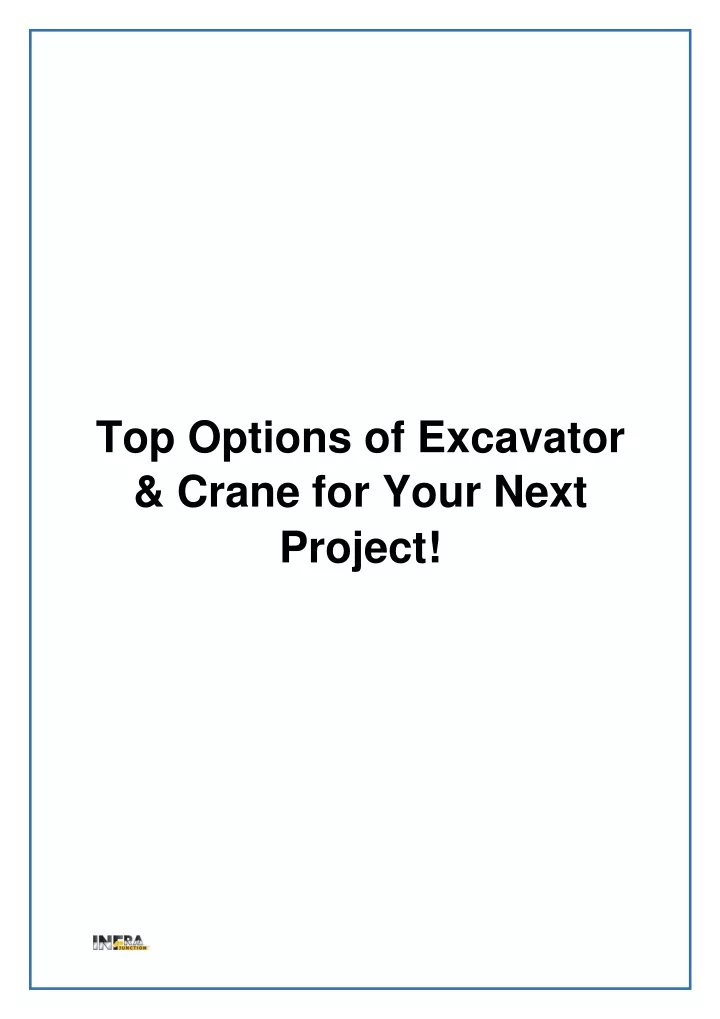 top options of excavator crane for your next project