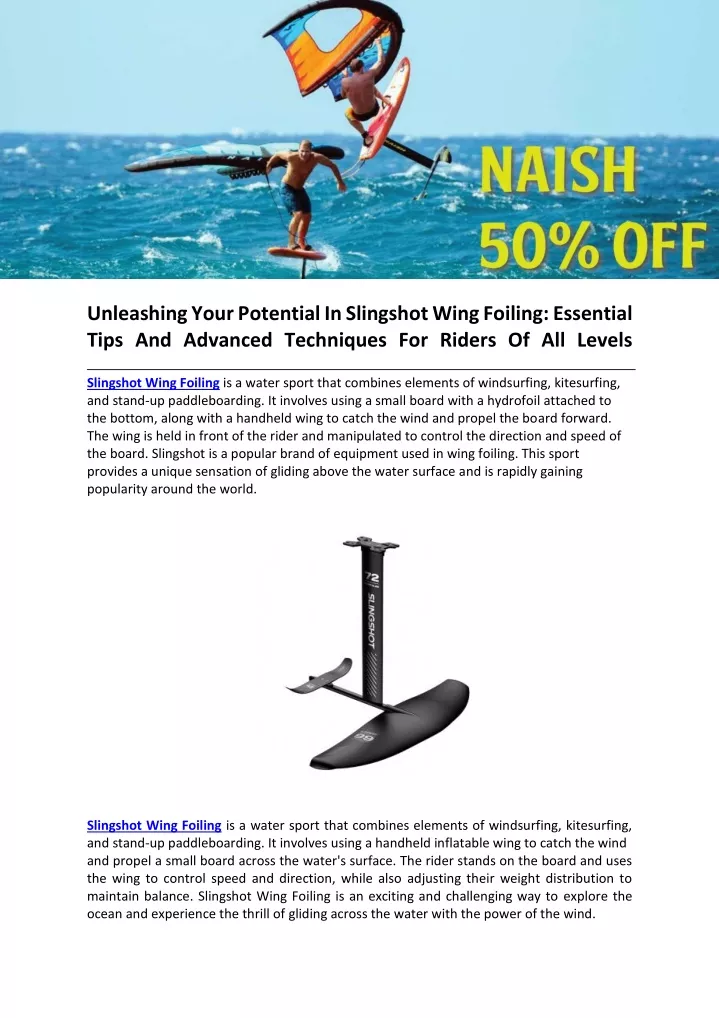 unleashing your potential in slingshot wing