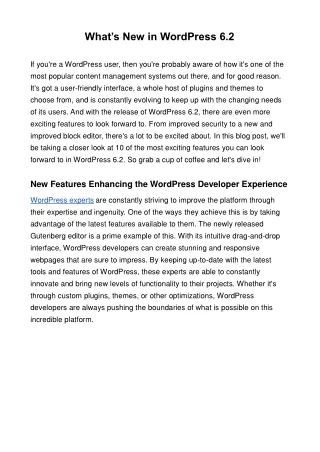 What’s New in WordPress 6.2