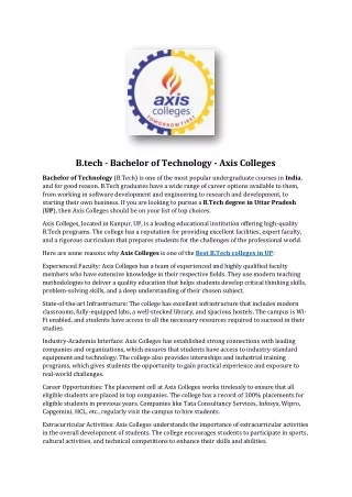 b tech bachelor of technology axis colleges