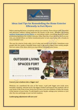 Beautify Your Outdoor Living Space in Fort Myers with Connections America