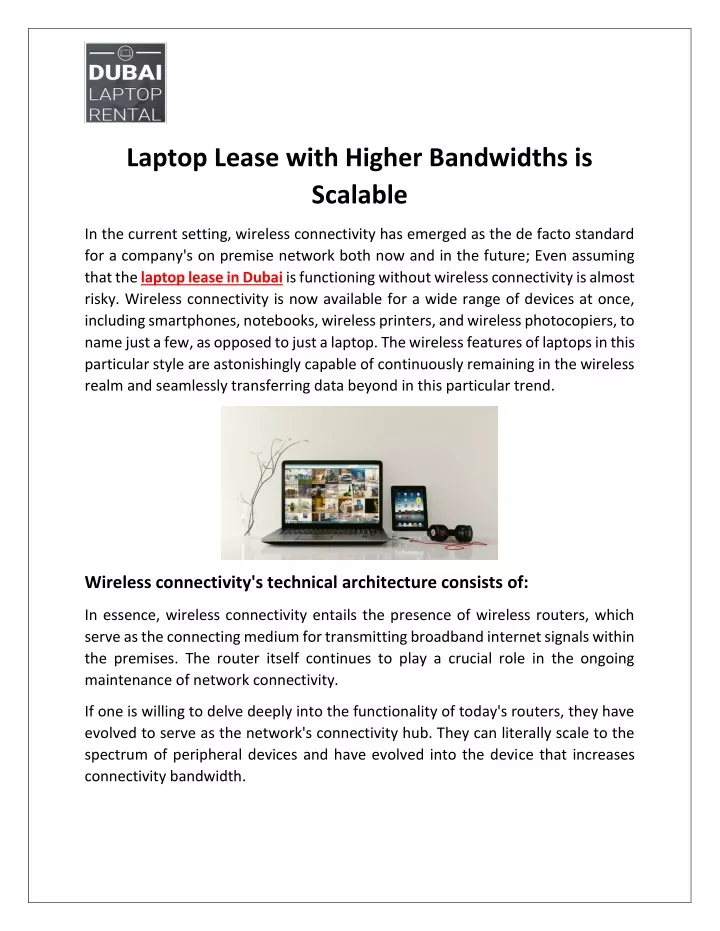 laptop lease with higher bandwidths is scalable