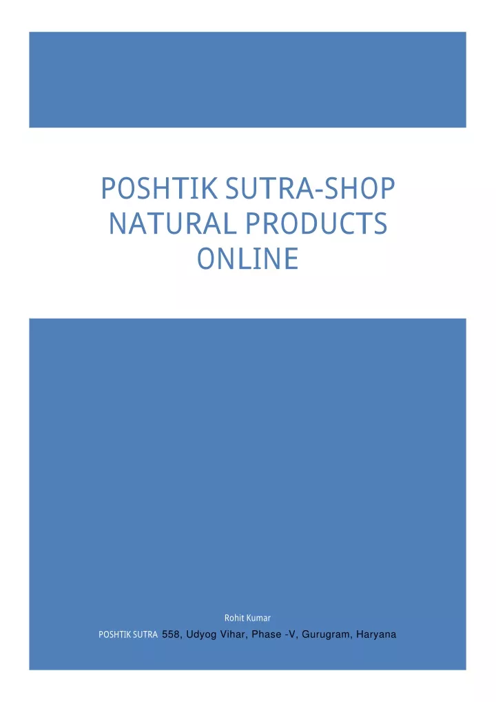 poshtik sutra shop natural products online