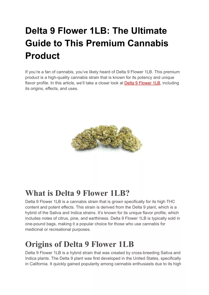 delta 9 flower 1lb the ultimate guide to this