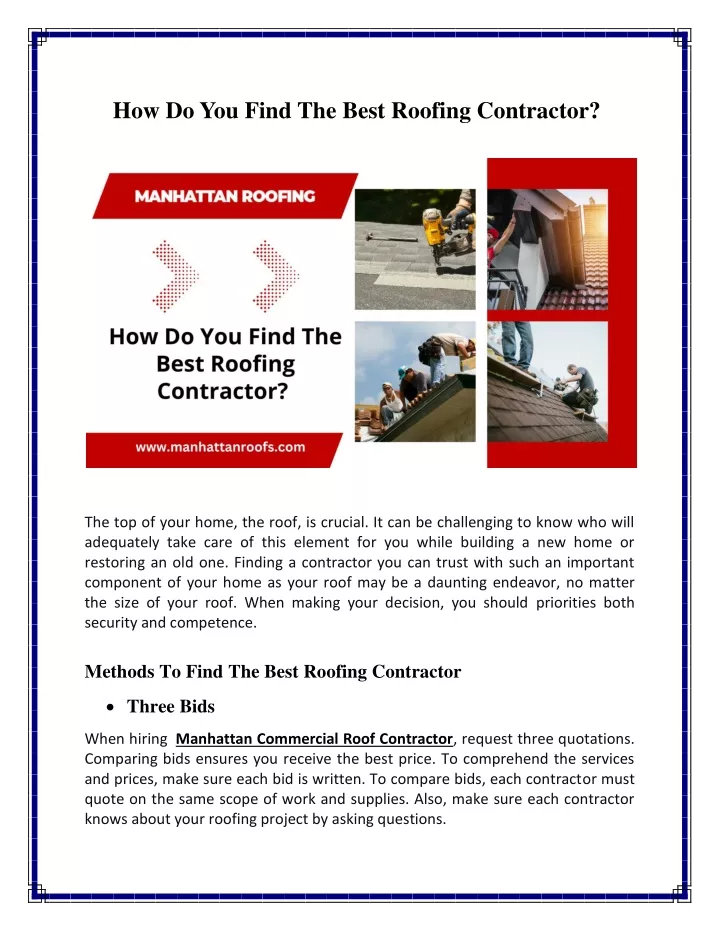 how do you find the best roofing contractor