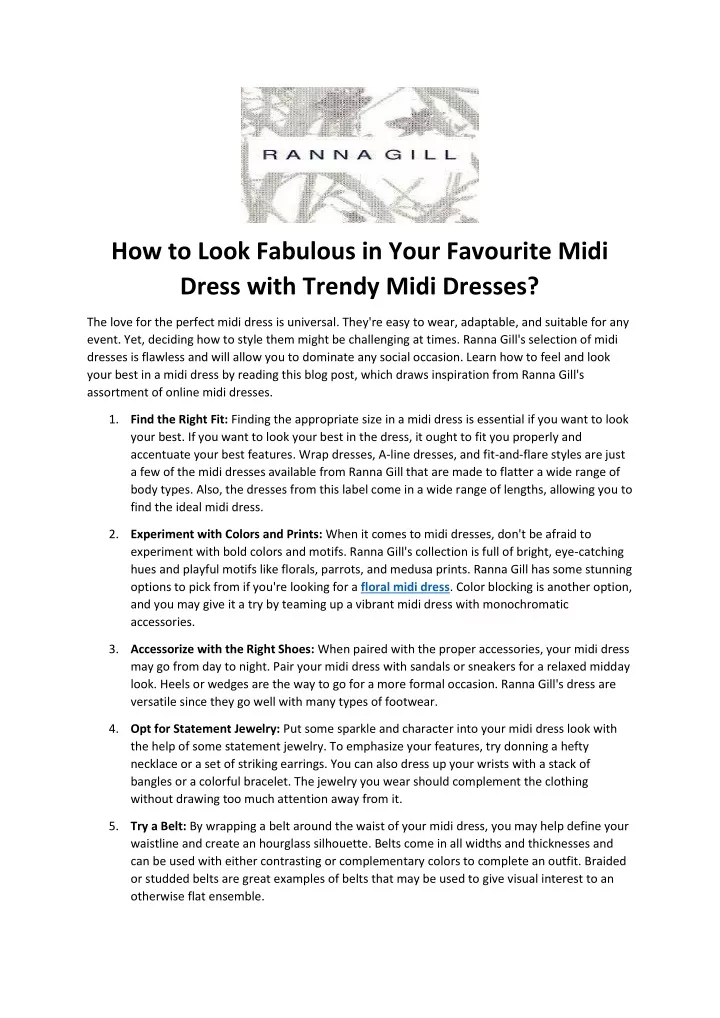 how to look fabulous in your favourite midi dress