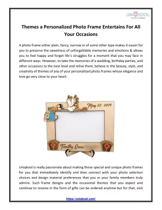 Themes a Personalized Photo Frame Entertains For All Your Occasions