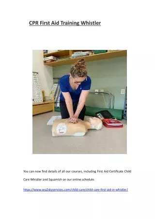 CPR First Aid Training Whistler
