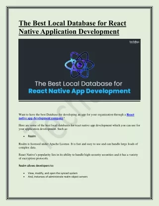 the best local database for react native