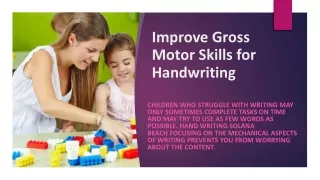 improve gross motor skills for handwriting