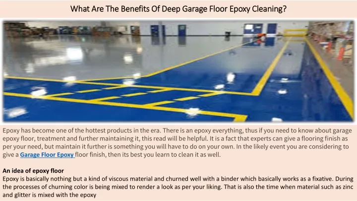 what are the benefits of deep garage floor epoxy cleaning