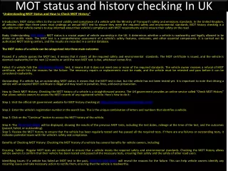 mot status and history checking in uk