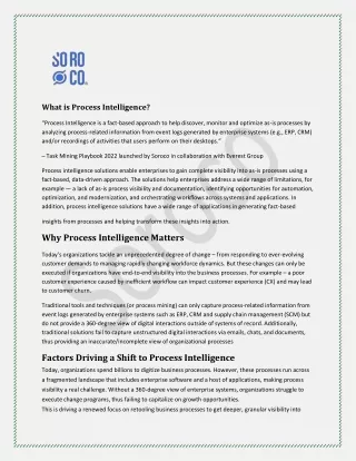 What is Process Intelligence