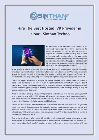 hire the best hosted ivr provider in jaipur