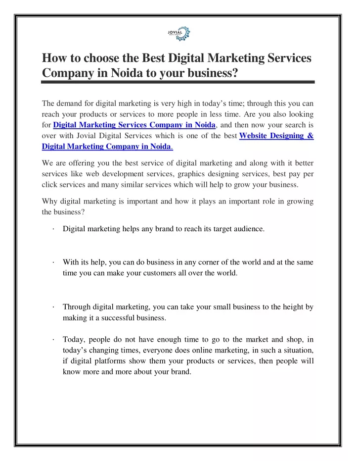how to choose the best digital marketing services