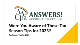 Were You Aware of These Tax Season Tips for 2023? know Here