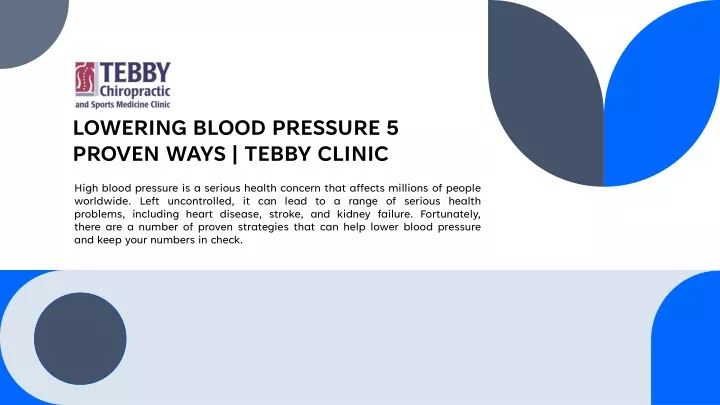 lowering blood pressure 5 proven ways tebby clinic