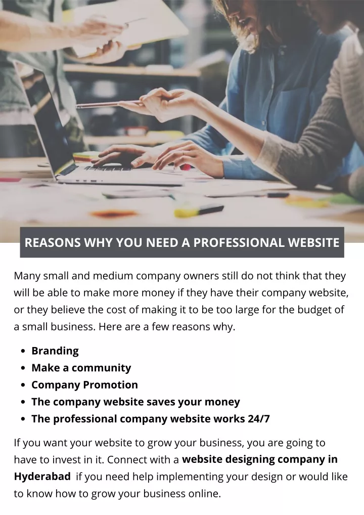 reasons why you need a professional website