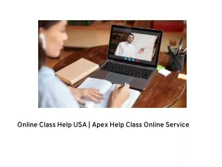 Online Class Help USA | Apex Help Class Online Service