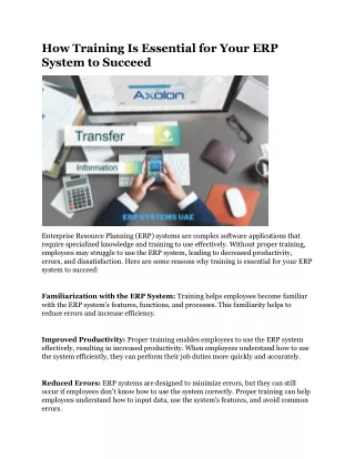 how training is essential for your erp system
