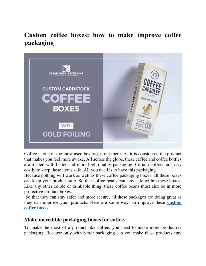 custom coffee boxes how to make improve coffee