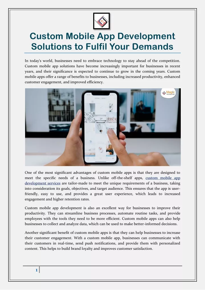 PPT - Custom Mobile App Development Solutions to Fulfil Your Demands ...