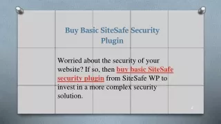 Buy Basic SiteSafe Security Plugin