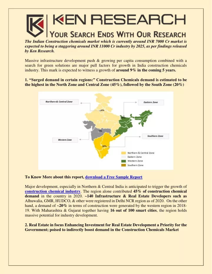 the indian construction chemicals market which