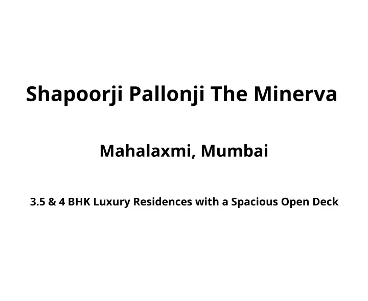 shapoorji pallonji the minerva