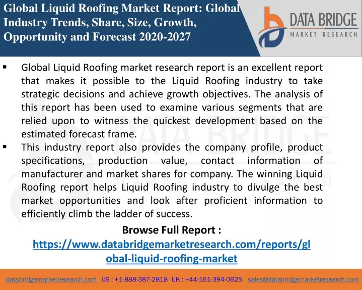 global liquid roofing market report global