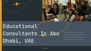 Educational Consultants In Abu Dhabi, UAE