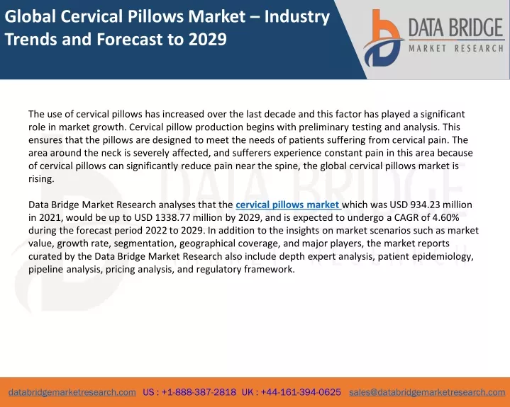 global cervical pillows market industry trends