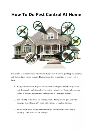 How To Do Pest Control At Home