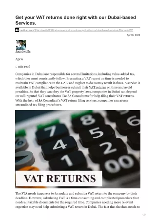 Get your VAT returns done right with our Dubai-based Services.