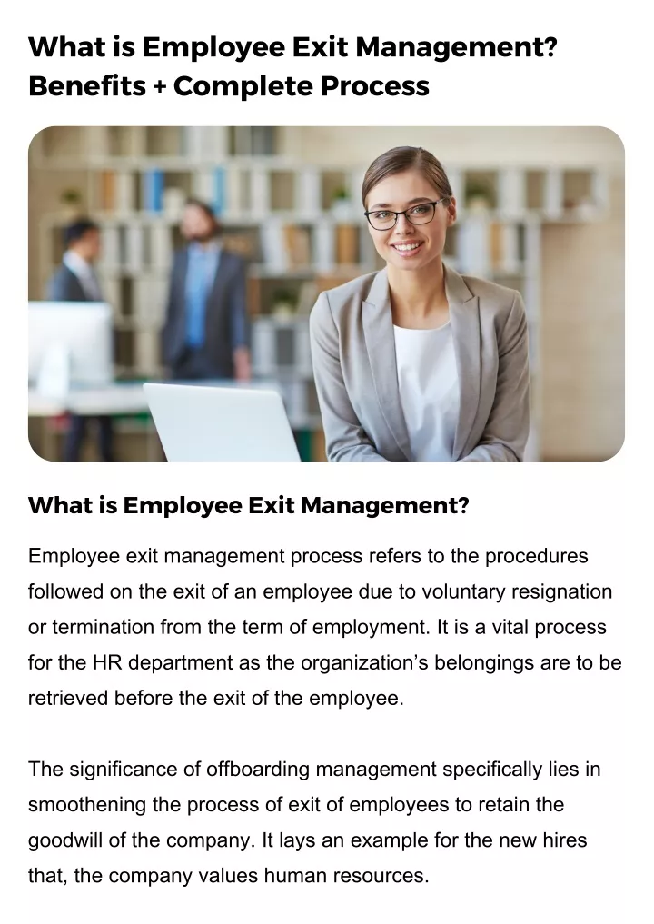 what is employee exit management benefits