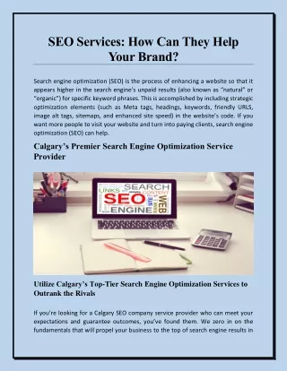SEO Services: How Can They Help Your Brand