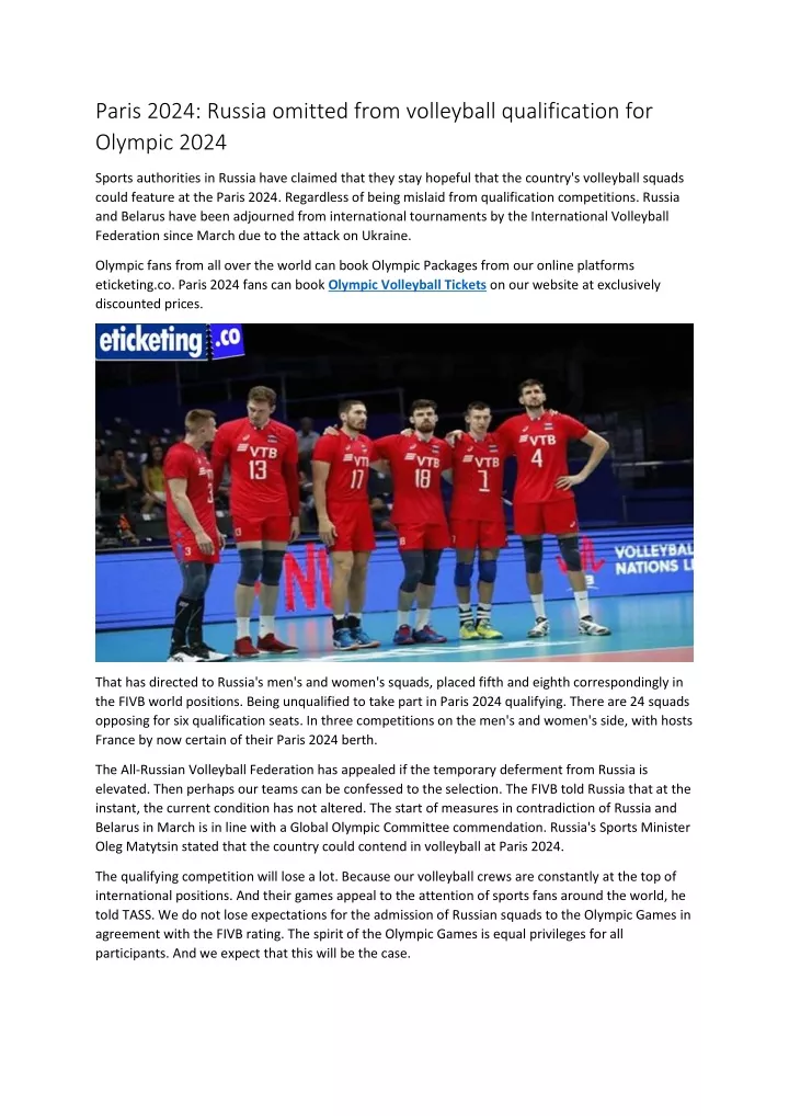 paris 2024 russia omitted from volleyball