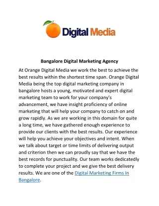 Bangalore Digital Marketing Agency