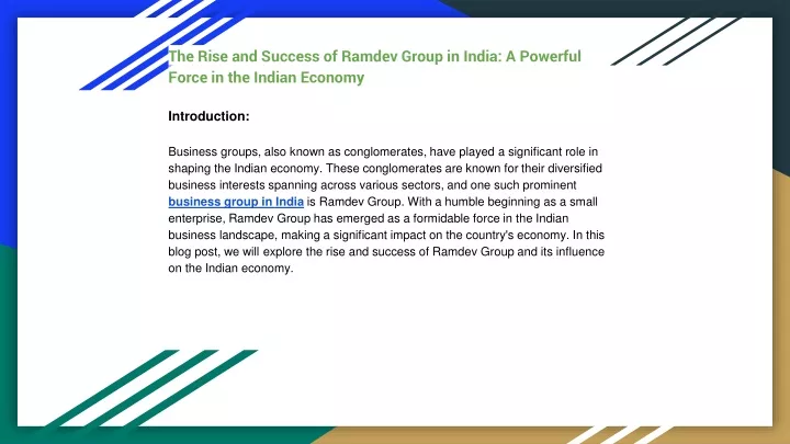 the rise and success of ramdev group in india a powerful force in the indian economy