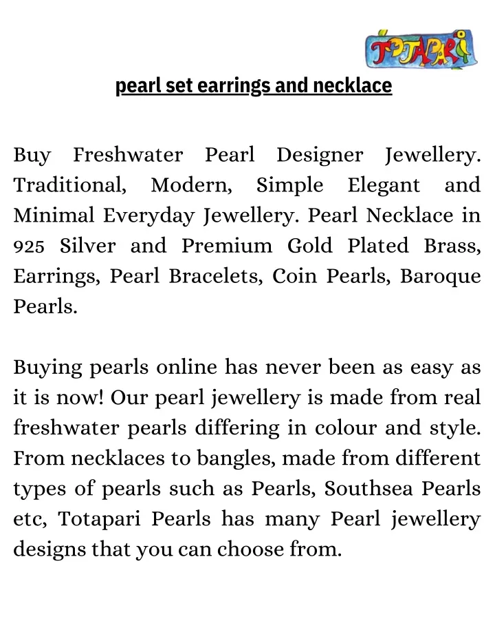 pearl set earrings and necklace
