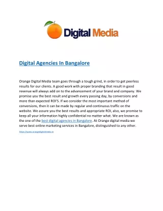 Digital Agencies In Bangalore
