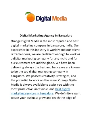 Digital Marketing Agency In Bangalore