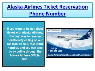 Call on Alaska Airlines Phone Number