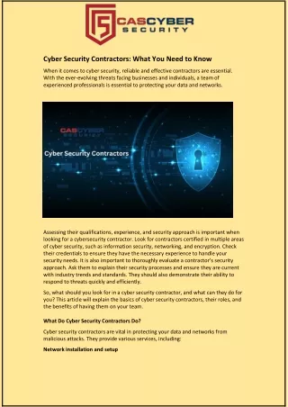 cyber security contractors what you need to know